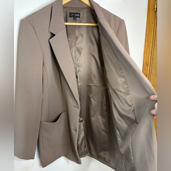 LOFT Versa Classic Brown Longline Oversized Blazer - Picture 7 of 10